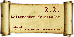 Kaltenecker Krisztofer névjegykártya